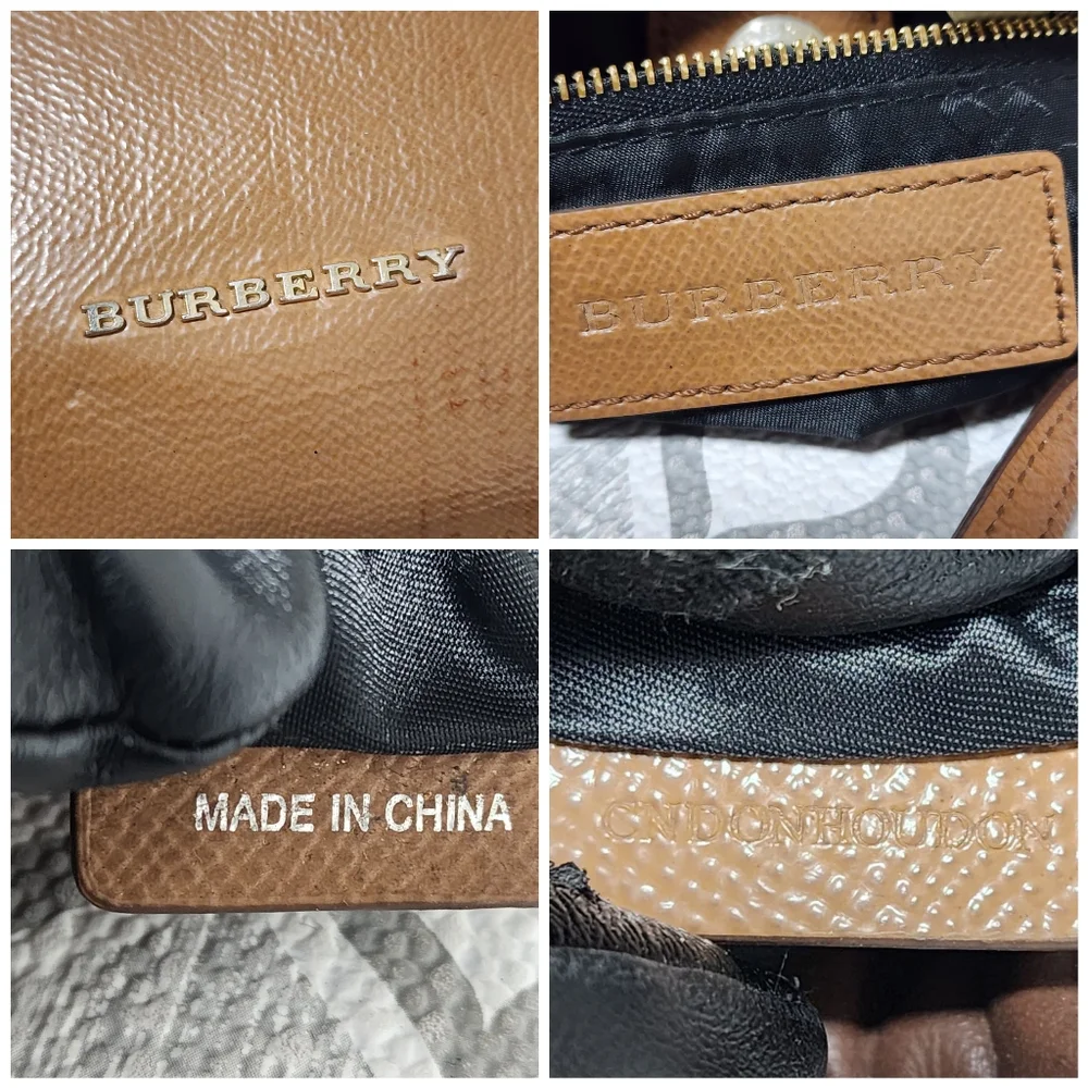 Burberry Leather Drawstring Crossbody Bag Brown